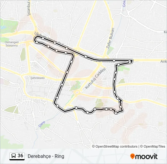 36 Bus Line Map