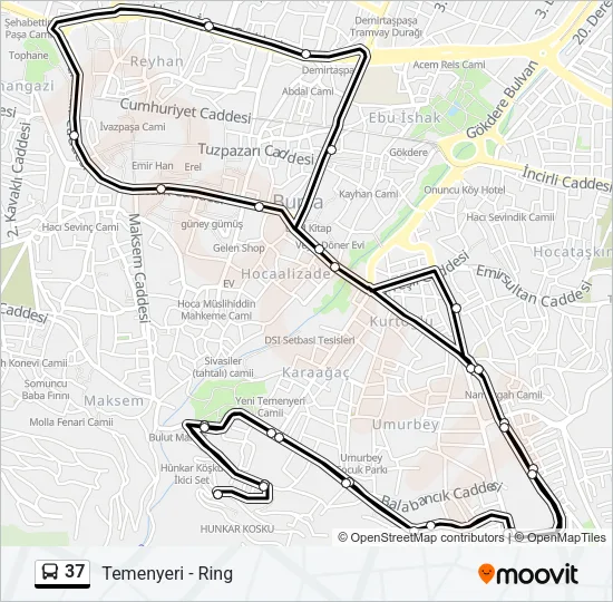 37 Bus Line Map