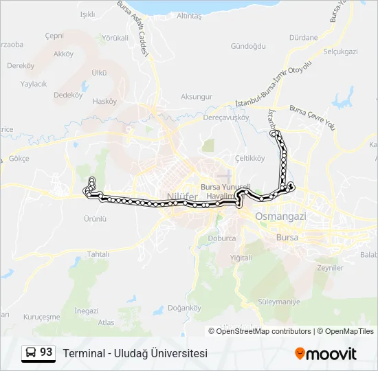 93 Bus Line Map