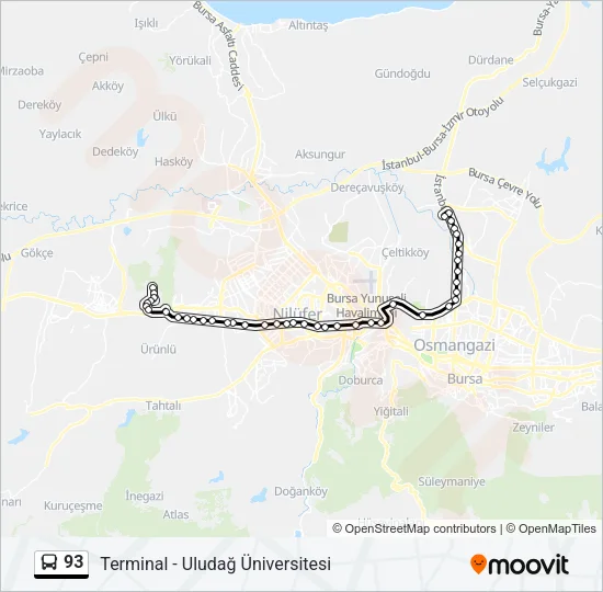 93 Bus Line Map