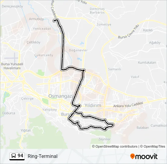 94 Bus Line Map