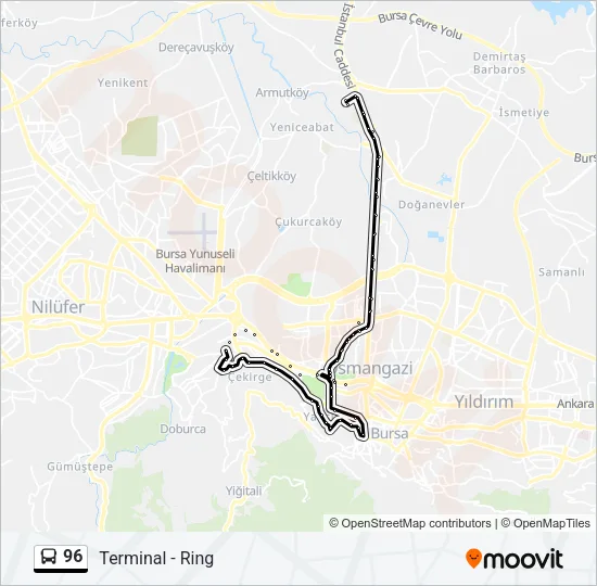 96 Bus Line Map