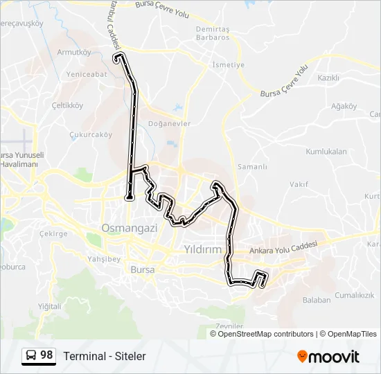98 Bus Line Map