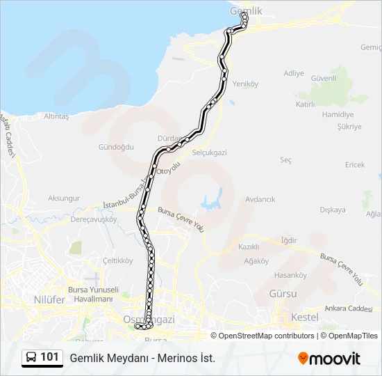 101 Bus Line Map