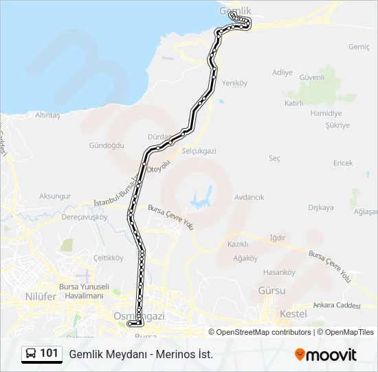 101 Bus Line Map