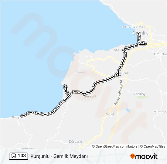103 Bus Line Map