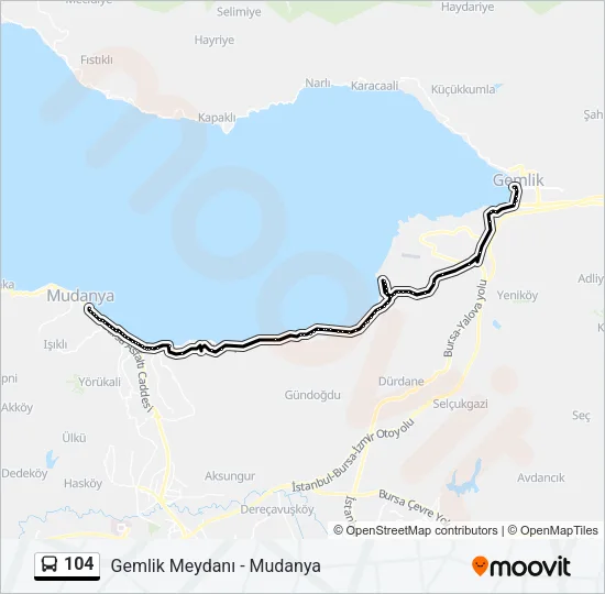 104 Bus Line Map