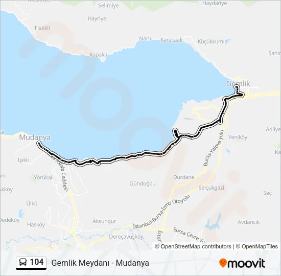 104 Bus Line Map