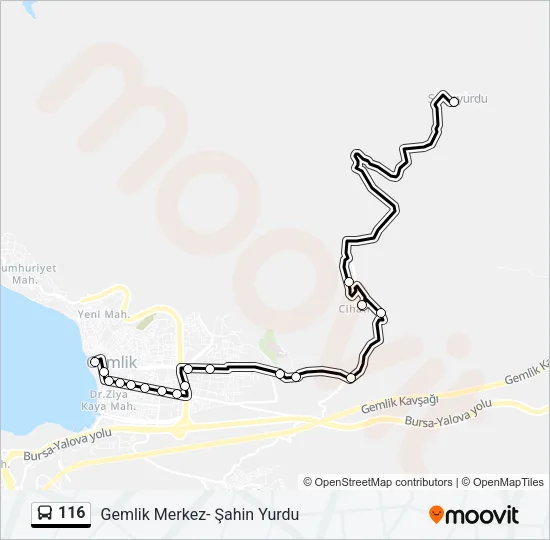 116 Bus Line Map