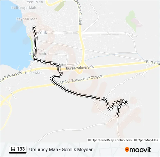 133 Bus Line Map