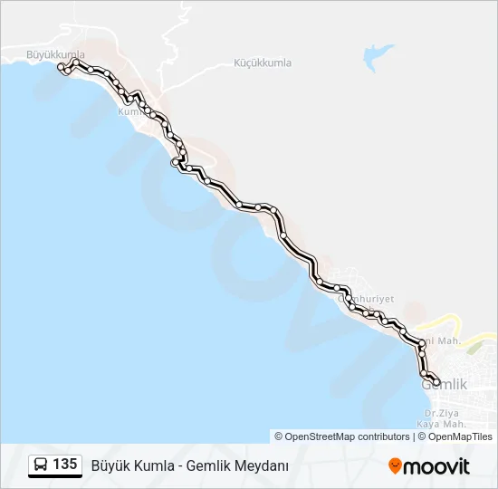 135 Bus Line Map
