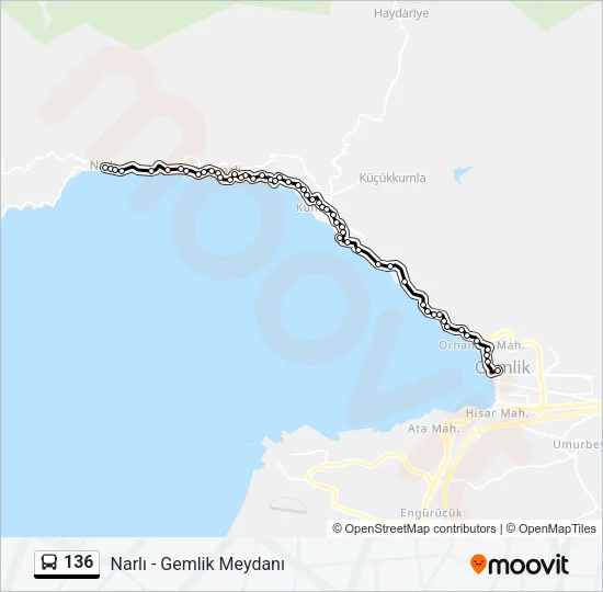 136 Bus Line Map