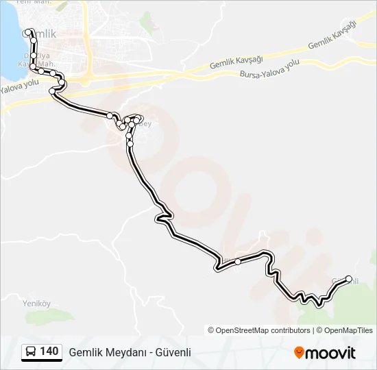 140 Bus Line Map