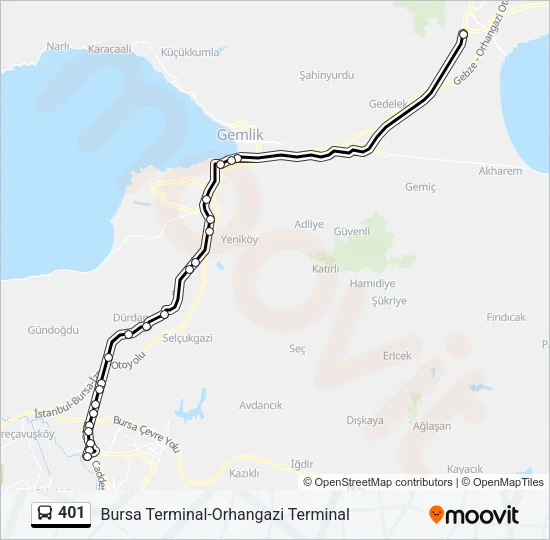401 Bus Line Map