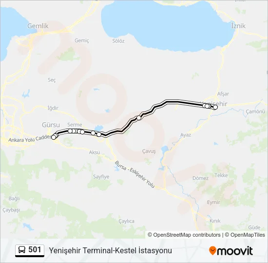 501 Bus Line Map