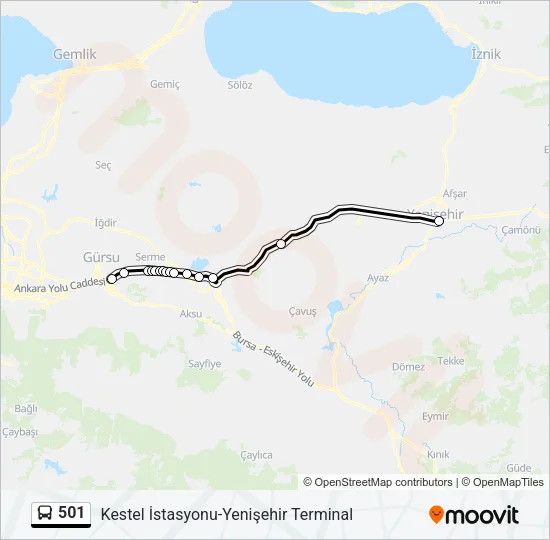501 Bus Line Map