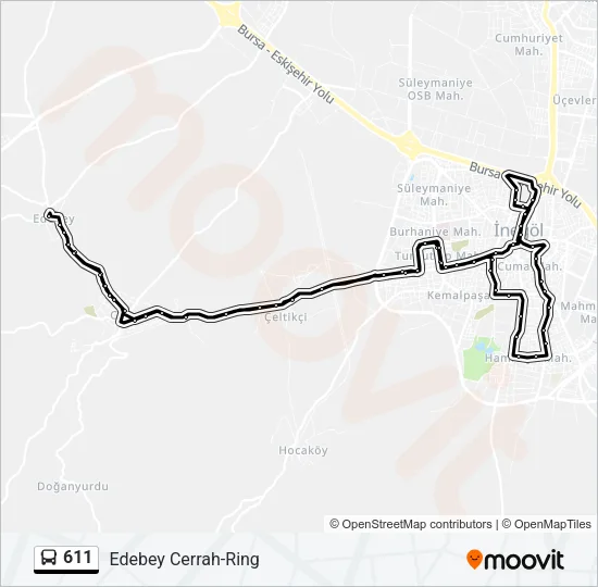 611 Bus Line Map