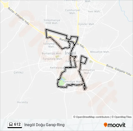 612 Bus Line Map