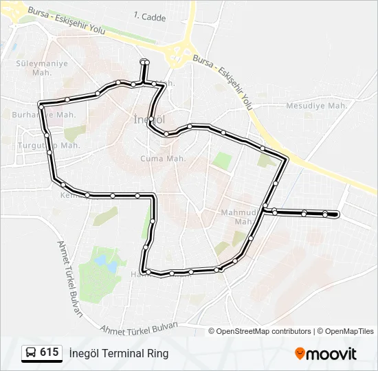 615 Bus Line Map