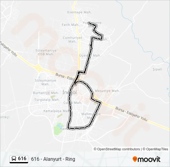 616 Bus Line Map