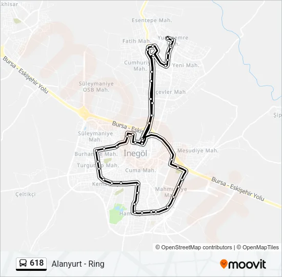 618 Bus Line Map
