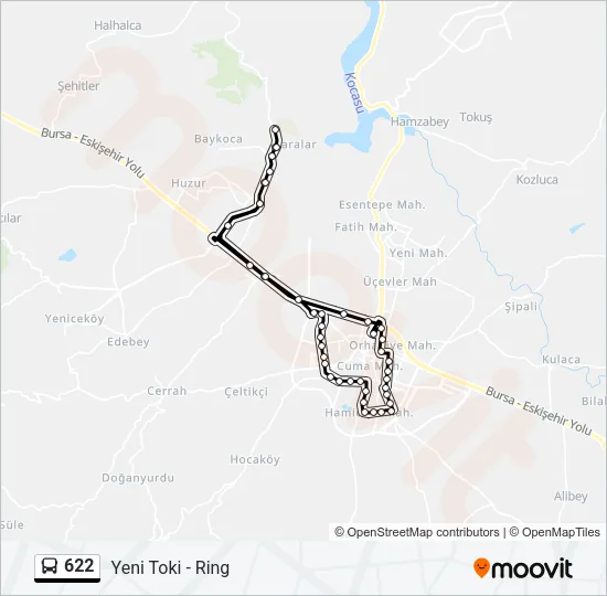 622 Bus Line Map