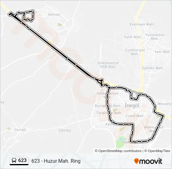 623 Bus Line Map