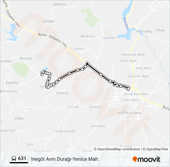 631 Bus Line Map