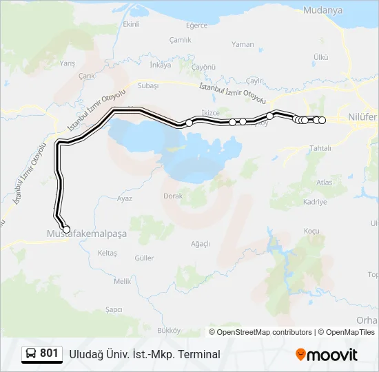 801 Bus Line Map