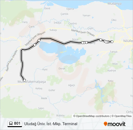 801 Bus Line Map