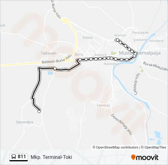 811 Bus Line Map
