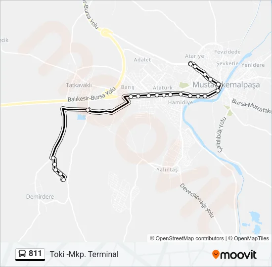 811 Bus Line Map