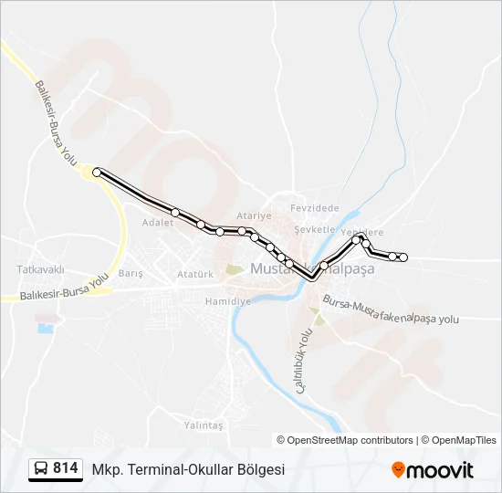 814 Bus Line Map