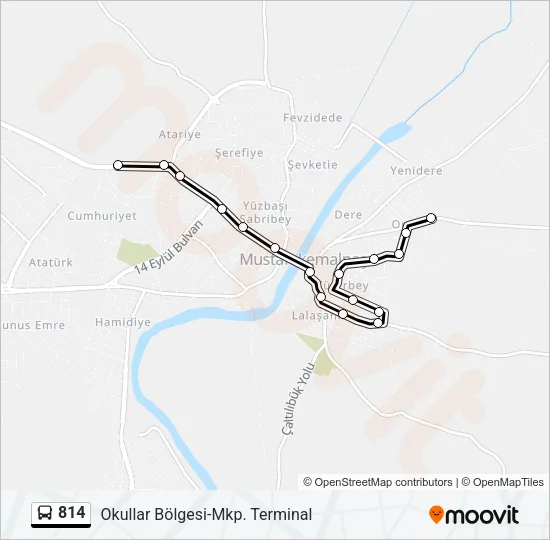 814 Bus Line Map