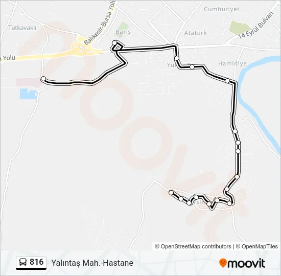 816 Bus Line Map