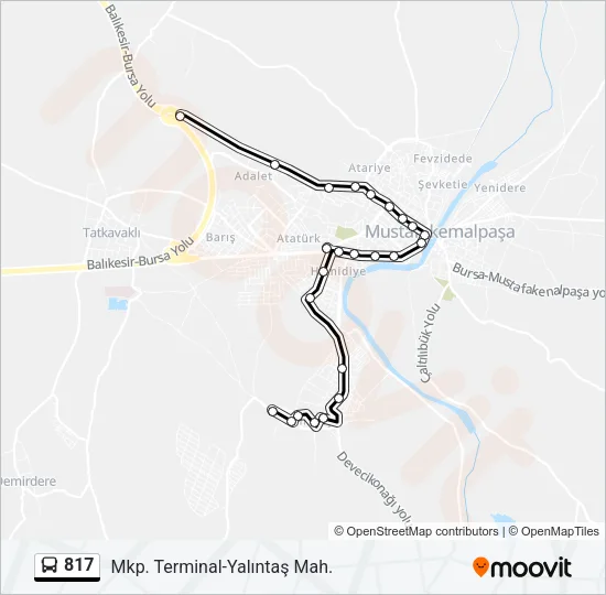 817 Bus Line Map