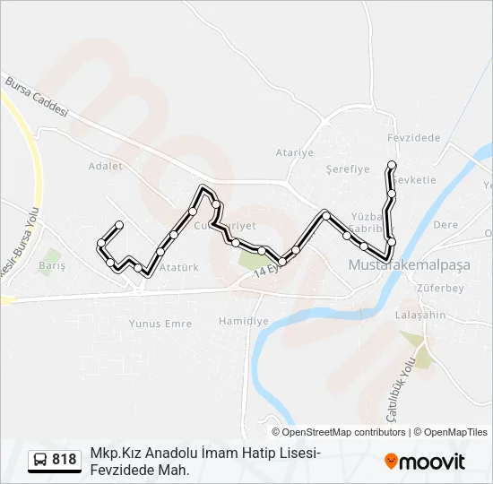 818 Bus Line Map