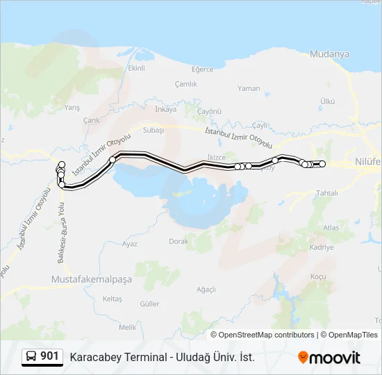 901 Bus Line Map