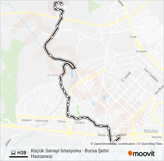 H3B Bus Line Map