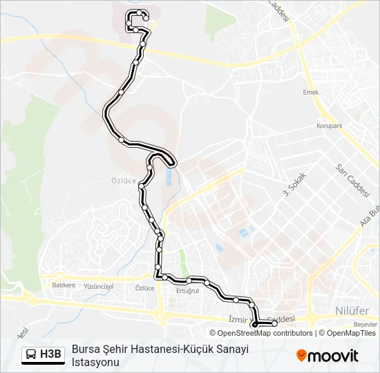 H3B Bus Line Map