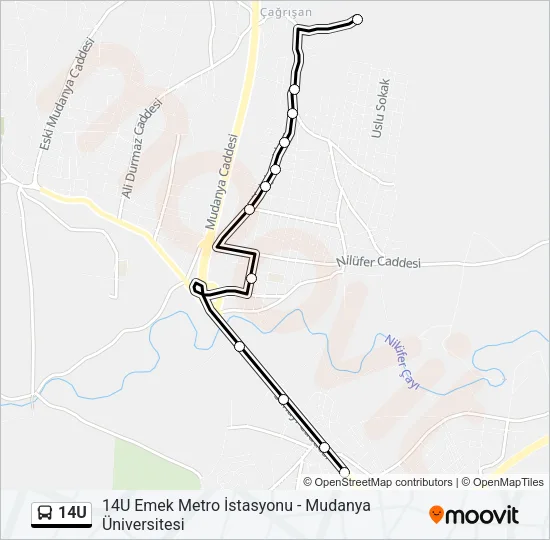 14U Bus Line Map