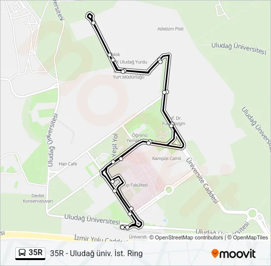 35R Bus Line Map