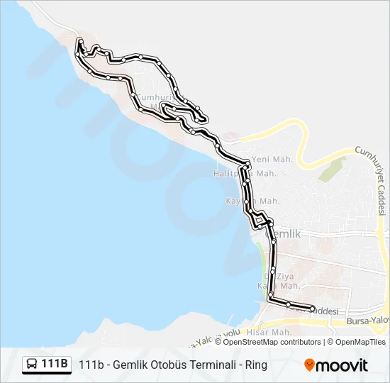 111B Bus Line Map