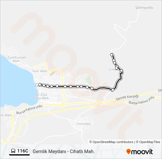 116C Bus Line Map