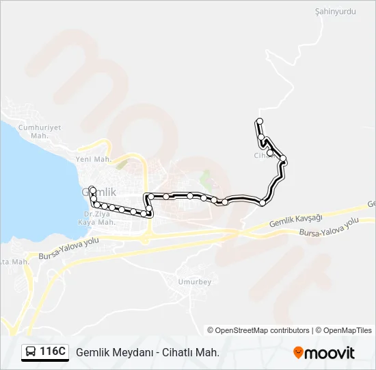 116C Bus Line Map