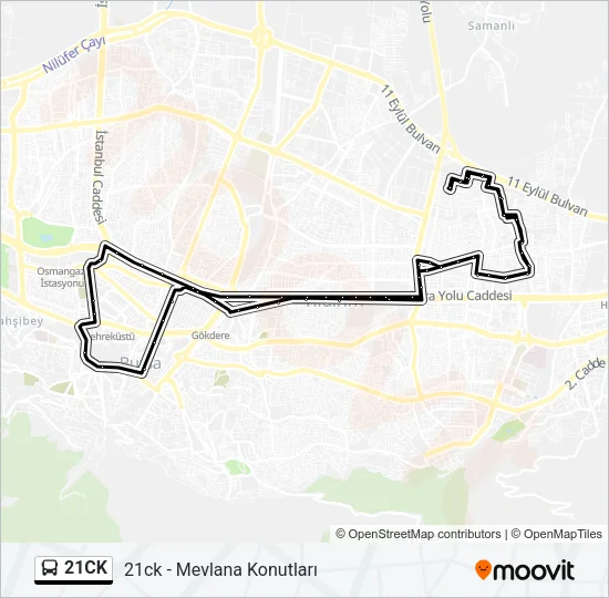 21CK Bus Line Map