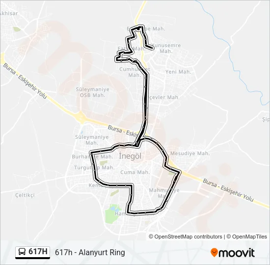 617H Bus Line Map