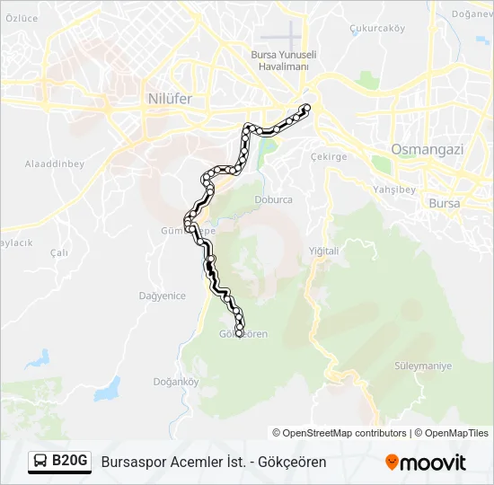 B20G Bus Line Map