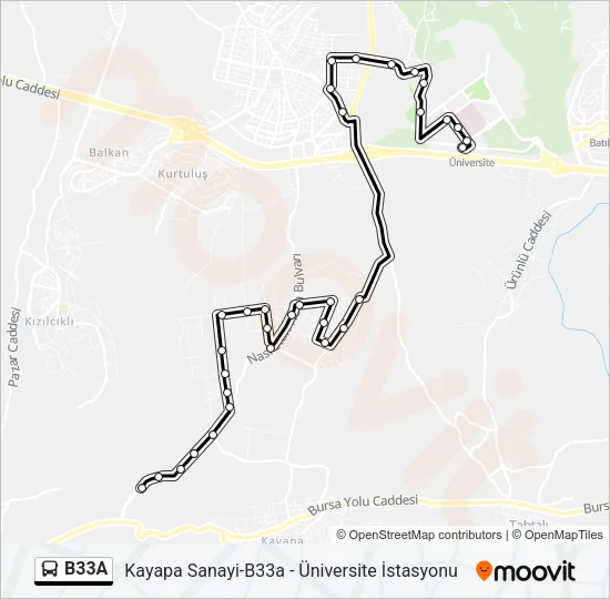 B33A Bus Line Map