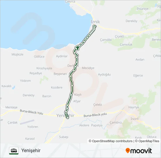 İZNIK - YENIŞEHIR Cable Car Line Map